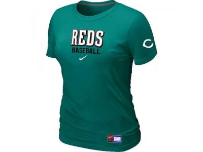 Women Cincinnati Reds NEW L.Green Short Sleeve Practice T-Shirt