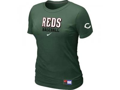 Women Cincinnati Reds NEW D.Green Short Sleeve Practice T-Shirt