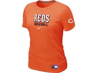 Women Cincinnati Reds NEW Orange Short Sleeve Practice T-Shirt