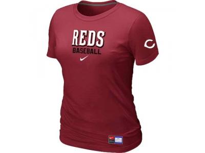 Women Cincinnati Reds NEW Red Short Sleeve Practice T-Shirt