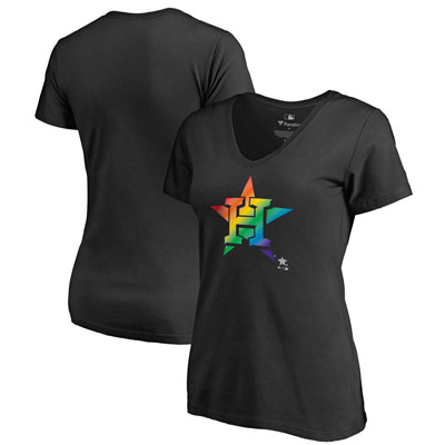 Women's Houston Astros Fanatics Branded Black Plus Sizes Pride T-Shirt