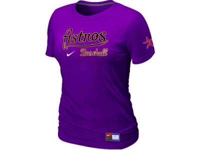 Women MLB Houston Astros Purple NEW Short Sleeve Practice T-Shirt