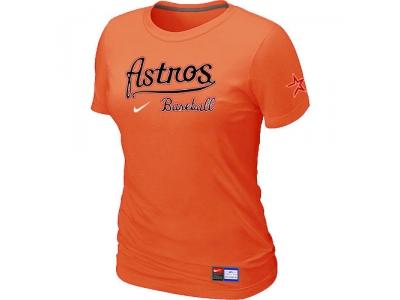 Women MLB Houston Astros Orange NEW Short Sleeve Practice T-Shirt