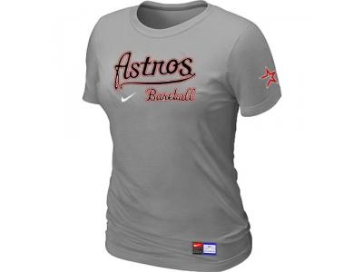 Women MLB Houston Astros L.Grey NEW Short Sleeve Practice T-Shirt