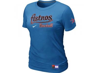 Women MLB Houston Astros L.blue NEW Short Sleeve Practice T-Shirt