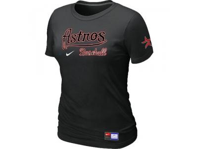 Women MLB Houston Astros Black NEW Short Sleeve Practice T-Shirt