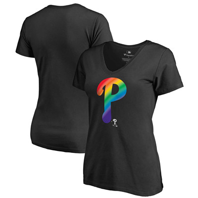 Women's Philadelphia Phillies Fanatics Branded Pride Black T-Shirt