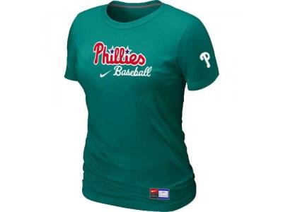 women Philadelphia Phillies NEW L.Green Short Sleeve Practice T-Shirt