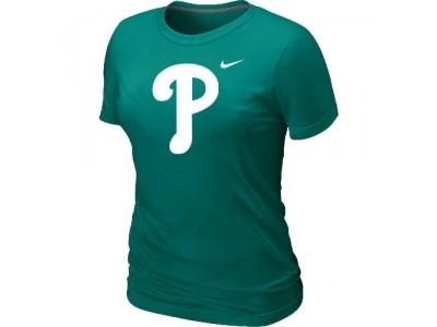 women MLB Philadelphia Phillies Heathered L.Green NEW Blended T-Shirt