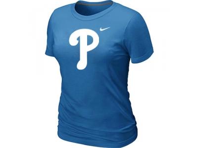 women MLB Philadelphia Phillies Heathered L.blue NEW Blended T-Shirt