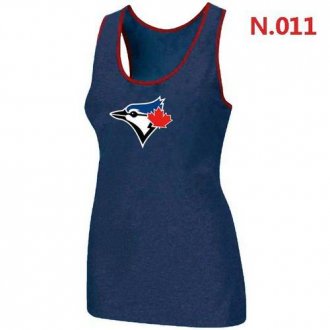 Women Nike Toronto Blue Jays Big Logo Tri-Blend Racerback Stretch Tank Top Blue