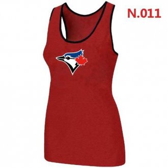 Women Nike Toronto Blue Jays Big Logo Tri-Blend Racerback Stretch Tank Top Red