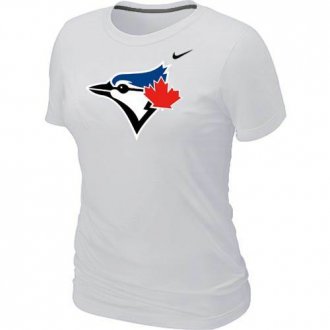 Women Nike Toronto Blue Jays Authentic Logo T-Shirt White