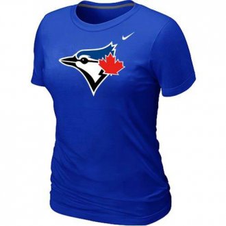 Women Nike Toronto Blue Jays Authentic Logo T-Shirt Blue