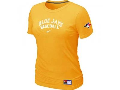 Women Toronto Blue Jays NEW Yellow Short Sleeve Practice T-Shirt