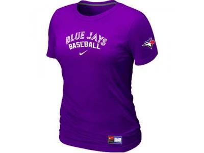 Women Toronto Blue Jays NEW Purple Short Sleeve Practice T-Shirt