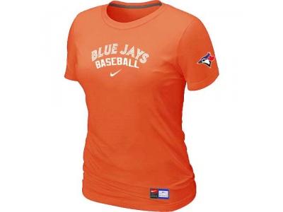 Women Toronto Blue Jays NEW Orange Short Sleeve Practice T-Shirt