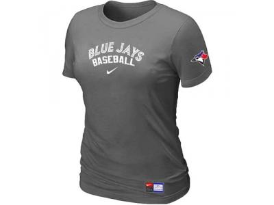 Women Toronto Blue Jays NEW D.Grey Short Sleeve Practice T-Shirt