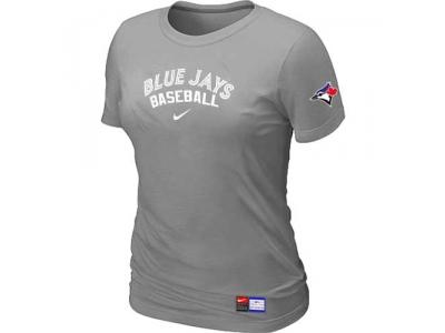 Toronto Blue Jays NEW Women L.Grey Short Sleeve Practice T-Shirt