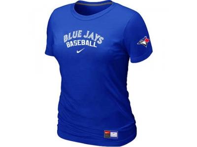 Women Toronto Blue Jays NEW Blue Short Sleeve Practice T-Shirt