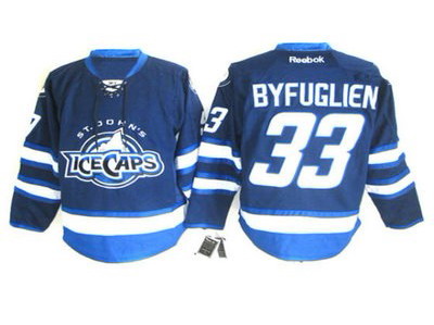 St. Johns IceCaps 33 Byfuglien blue jersey