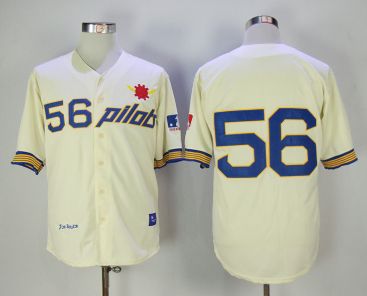 Pilots 56 Jim Bouton Cream Throwback Jersey