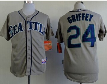 Seattle Mariners #24 Ken Griffey Stitched Grey Cool Base MLB Jersey