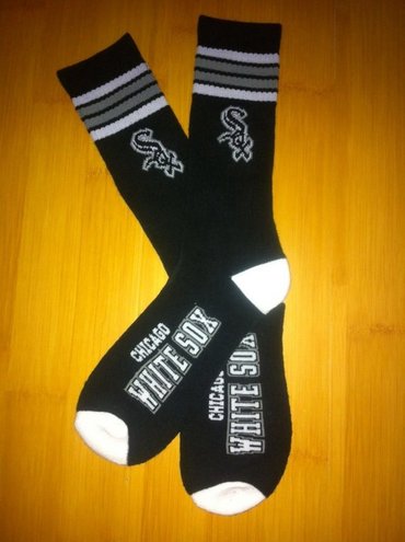 White Sox Team Logo Black Blue MLB Socks