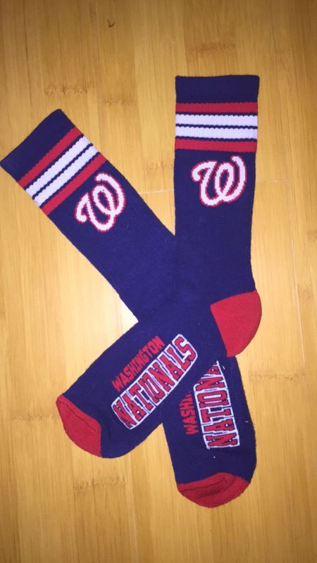 Nationals Team Logo Navy Blue MLB Socks