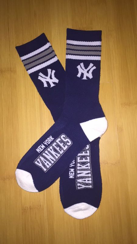 Yankees Team Logo Black Blue MLB Socks