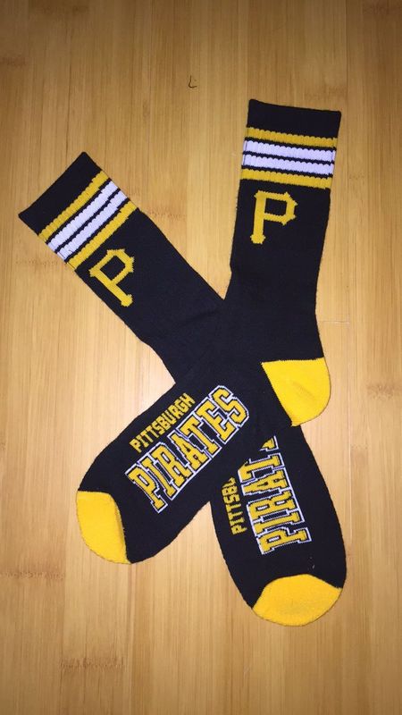 Pirates Team Logo Black Blue MLB Socks