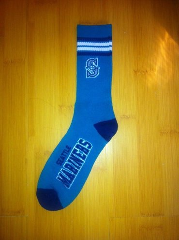 Mariners Team Logo Teal Blue MLB Socks