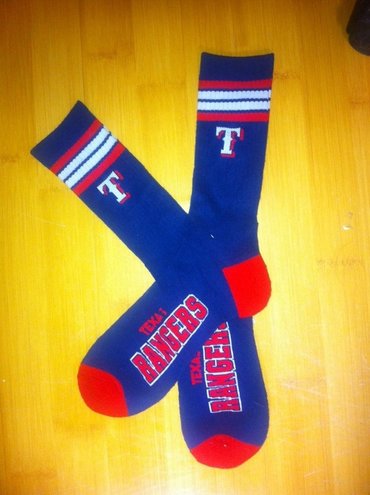 Rangers Team Logo Blue Blue MLB Socks