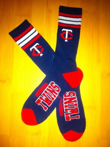 Twins Team Logo Navy Blue MLB Socks