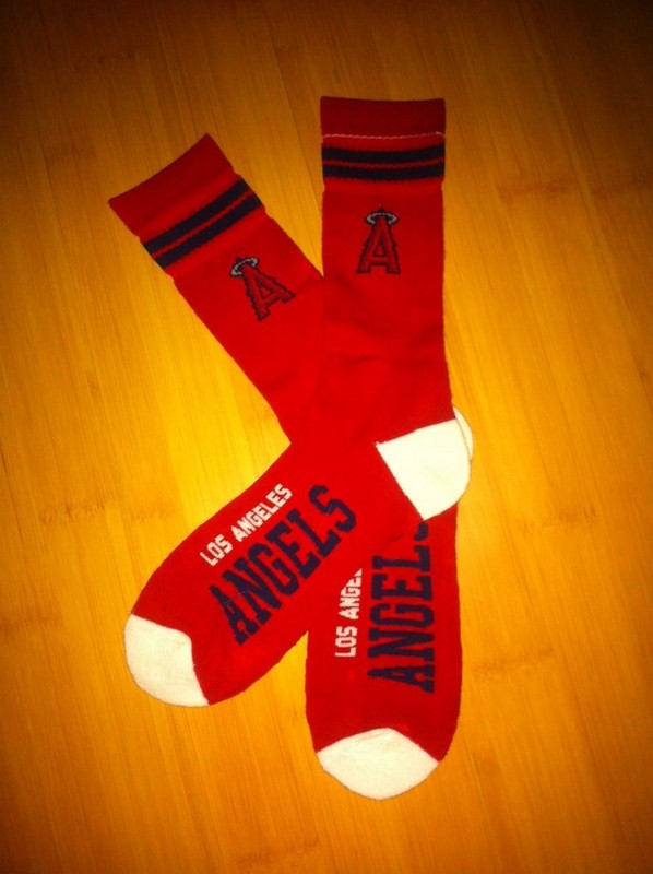 Angels Team Logo Red Blue MLB Socks