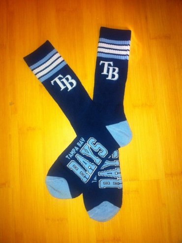 Rays Team Logo Navy Blue MLB Socks