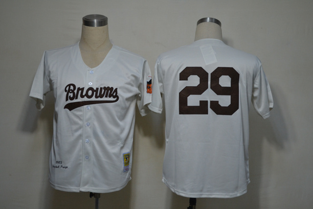 St.Louis Browns 29 Satchel Paige White M&N 1953 MLB Jerseys