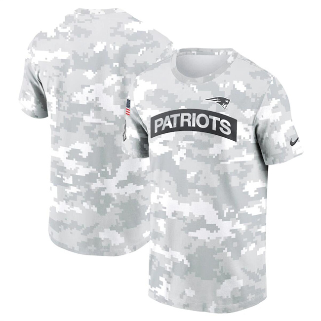 Men's New England Patriots 2024 Arctic Camo Salute To Service Performance T-Shirt