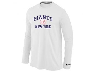 NEW New York Giants Heart & Soul Long Sleeve T-Shirt White