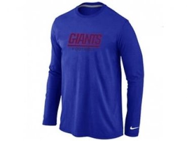 NEW New York Giants Authentic font Long Sleeve T-Shirt blue