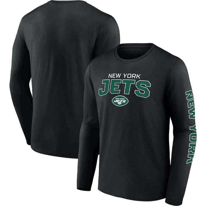 Men's New York Jets Black Go The Distance Long Sleeve T-Shirt