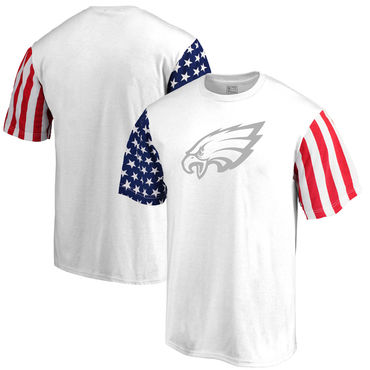 Men's Philadelphia Eagles NFL Pro Line By Fanatics Branded White Stars & Stripes T-Shirt