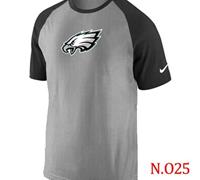 NEW Philadelphia Eagles Ash Tri Big Play Raglan NFL T-Shirt Grey Black