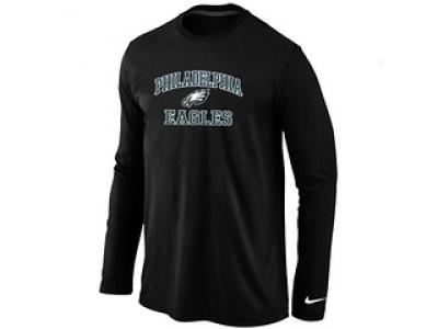 NEW Philadelphia Eagles Heart & Soul Long Sleeve T-Shirt Black