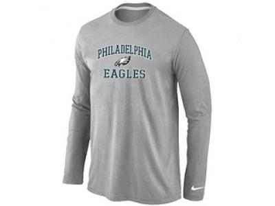 NEW Philadelphia Eagles Heart & Soul Long Sleeve T-Shirt GREY