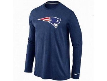 NEW New England Patriots Logo Long Sleeve T-Shirt D.Blue