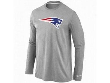 NEW New England Patriots Logo Long Sleeve T-Shirt Grey