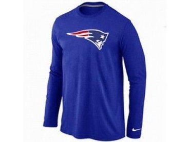 NEW New England Patriots Logo Long Sleeve T-Shirt BLUE