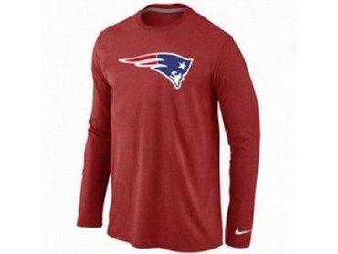 NEW New England Patriots Logo Long Sleeve T-Shirt RED