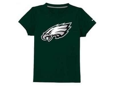 NEW Philadelphia eagles Authentic logo youth T-Shirt dk.green